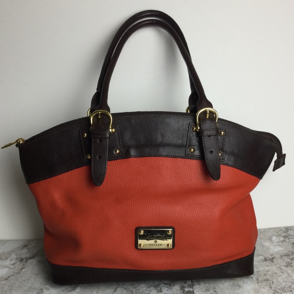 Valentina Italia Leather Satchel with Adjustable Handles Made in Italy 🇮🇹
